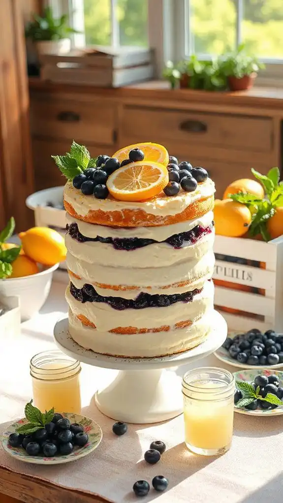 lemon blueberry layered dessert