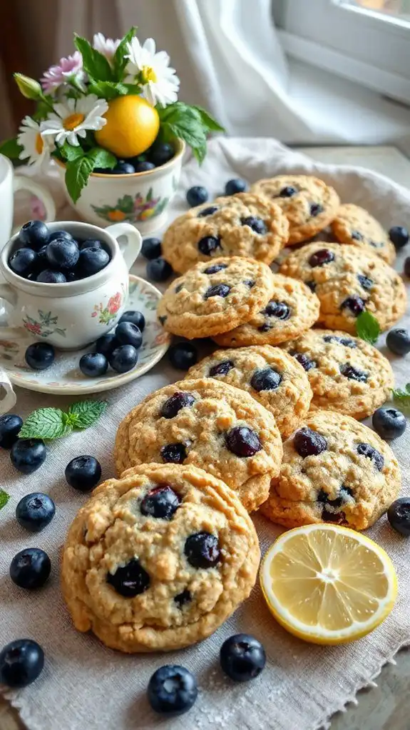 lemon blueberry oatmeal cookies