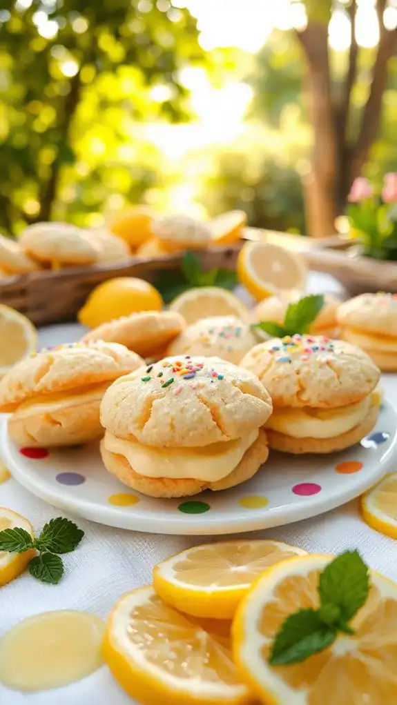 lemon cookie cream sandwiches