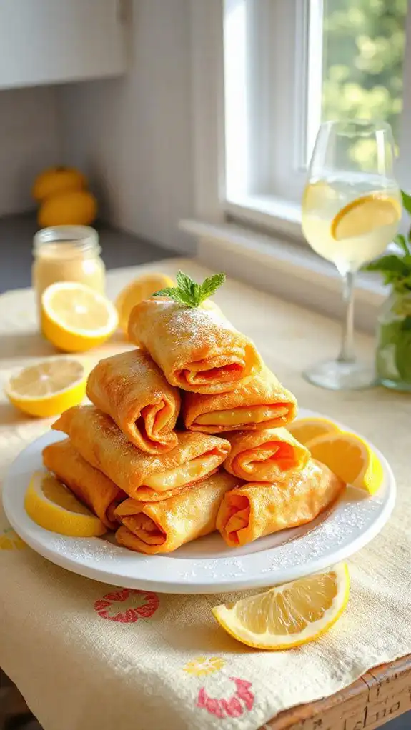 lemon meringue dessert egg rolls