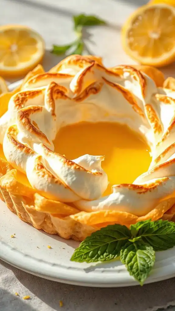 lemon meringue filo dessert