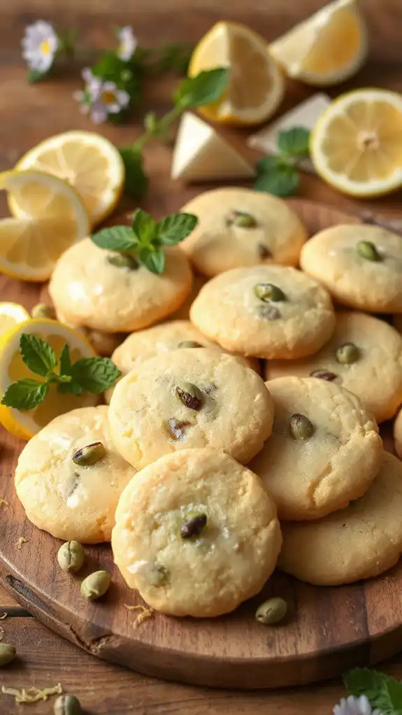 lemon pepita shortbread cookies