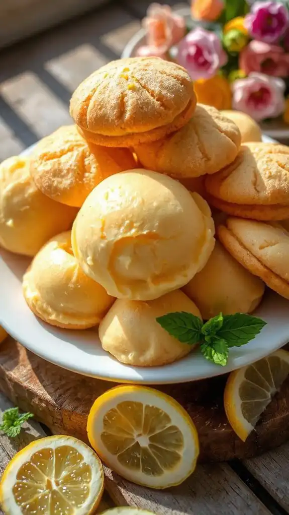 lemon sorbet cookie sandwiches