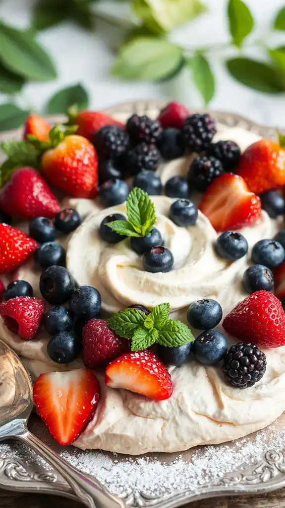 light airy berry dessert