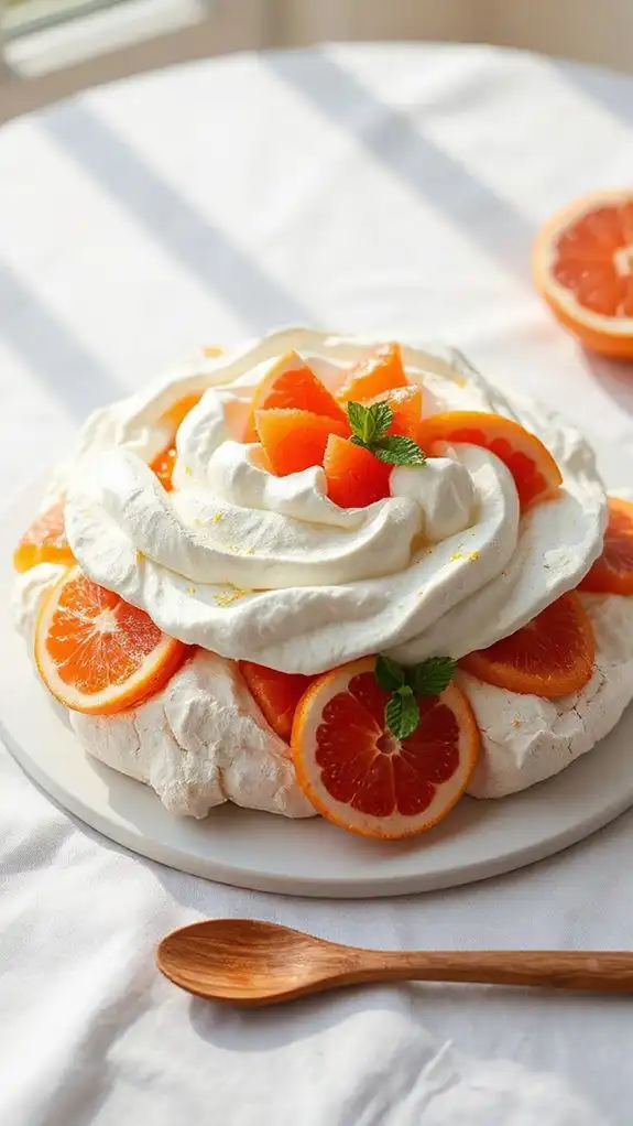 light airy grapefruit pavlova light airy grapefruit pavlova
