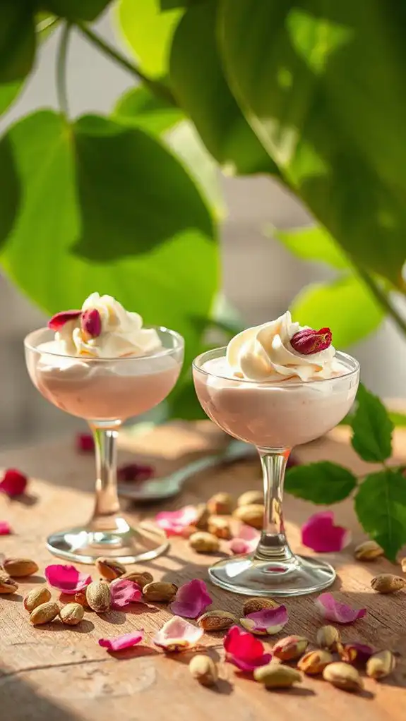 light floral mousse dessert