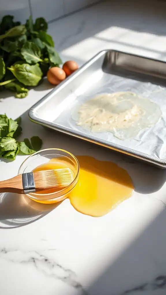 lightly grease baking tray