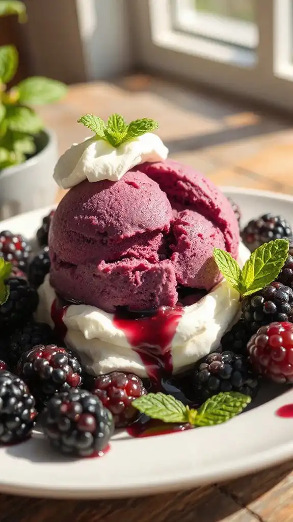 luscious blackberry ice cream delight