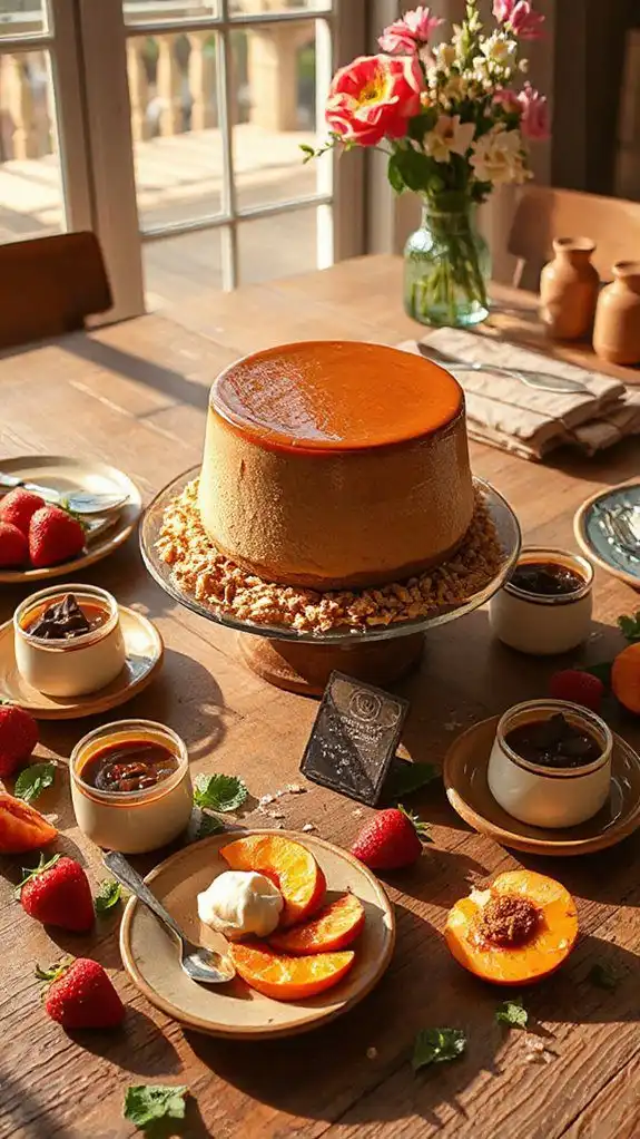 luxurious caramel praline cheesecake