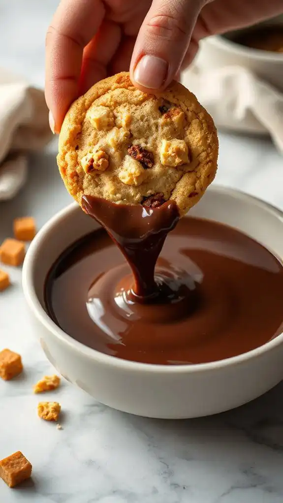 luxurious melted chocolate dipping