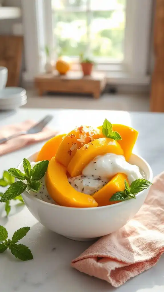 mango coconut chia dessert