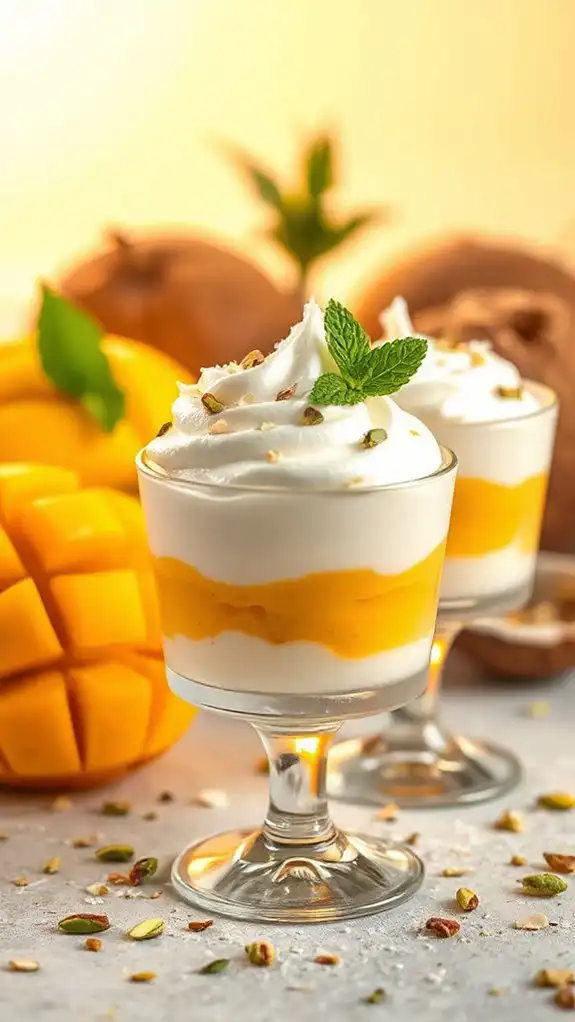 mango coconut mousse dessert