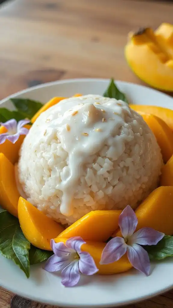 mango coconut sticky dessert