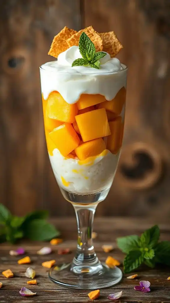 mango coconut sticky rice parfait