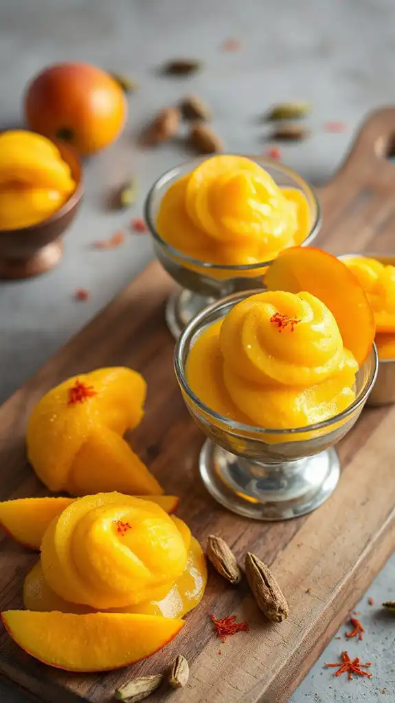 mango flavored indian dessert