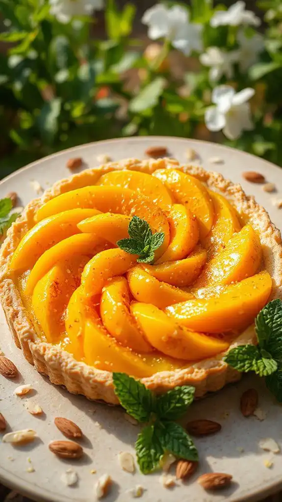 mango tart with almond crust