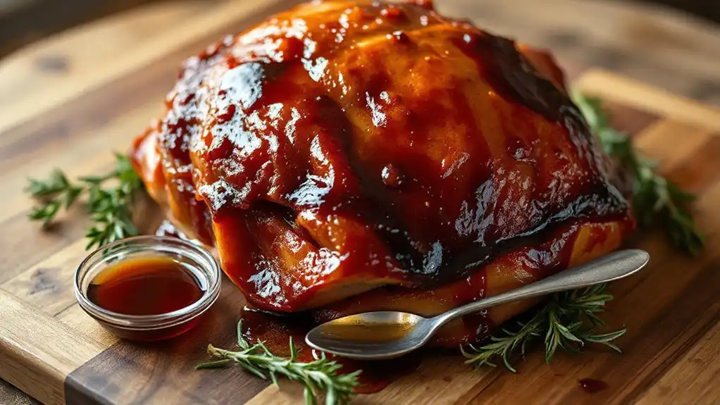 maple bourbon glazed ham