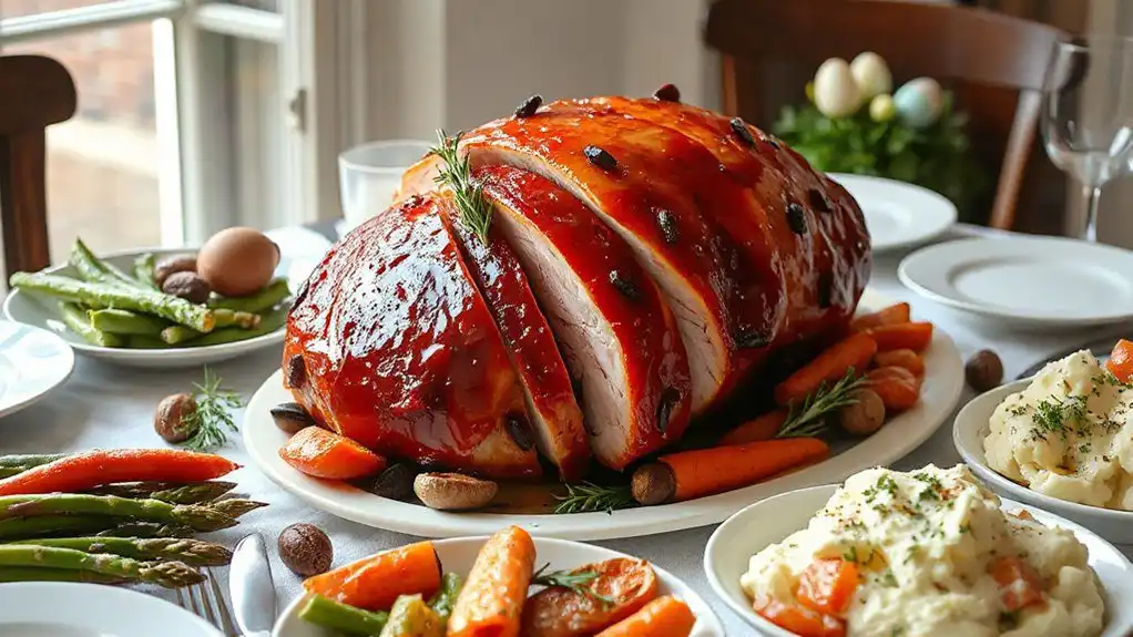 maple bourbon glazed ham