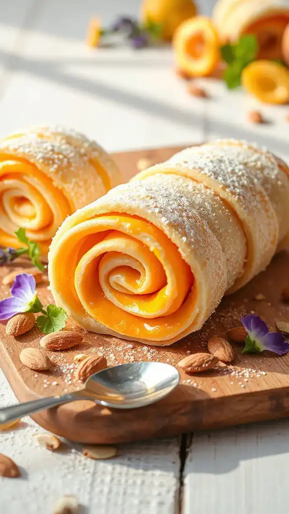 marzipan apricot swirl rolls