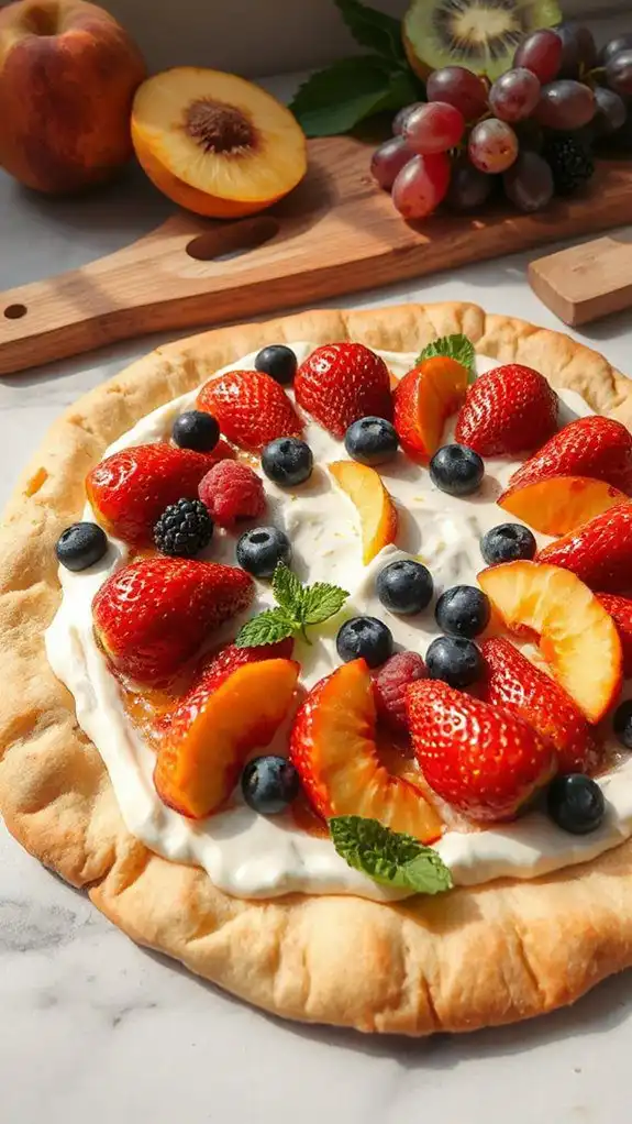 mascarpone topped fruit pizza