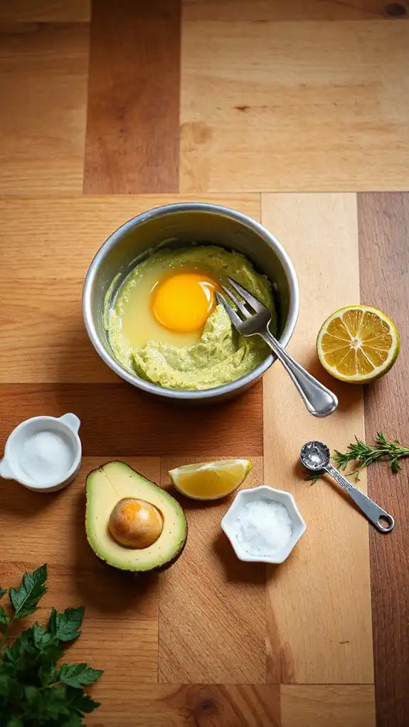 mash avocado with yolks mash avocado with yolks