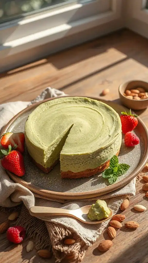 matcha almond cheesecake crust