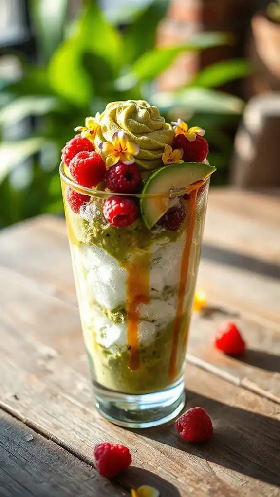matcha avocado shaved ice