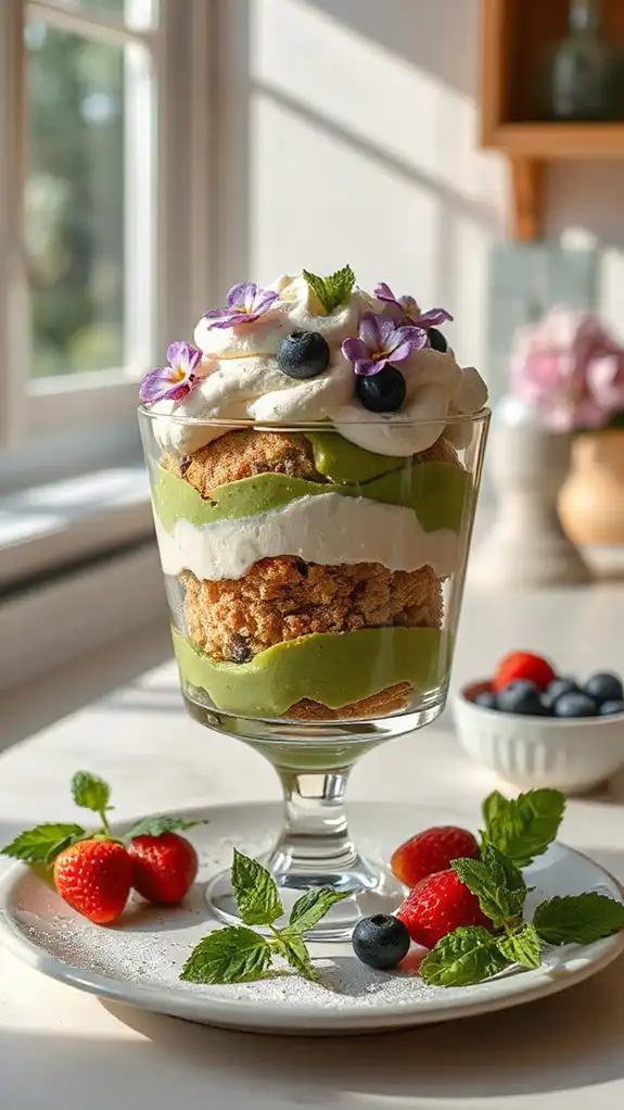 matcha cheesecake trifle dessert