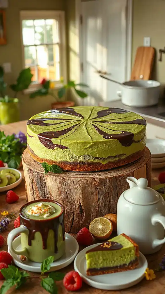 matcha chocolate cheesecake delight