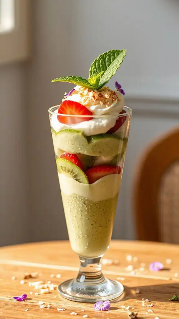 matcha coconut chia parfait