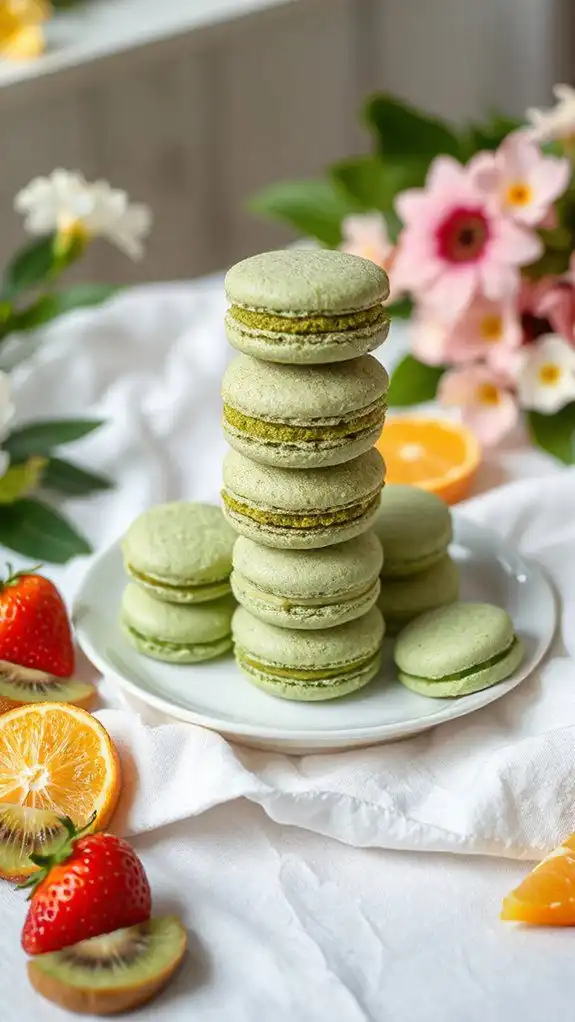 matcha filled french delicacies
