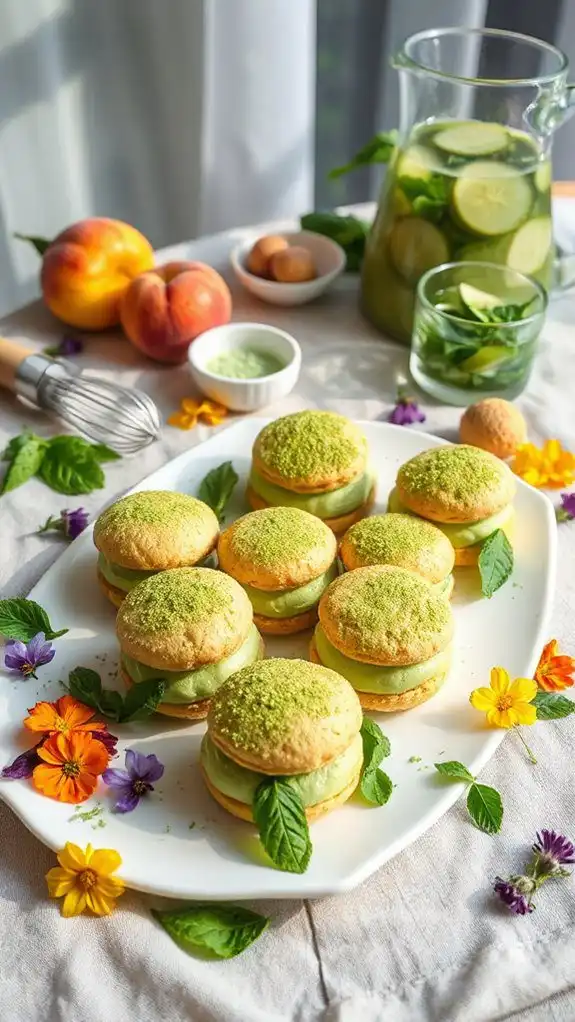 matcha infused cream puffs