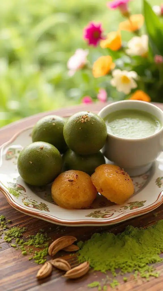 matcha infused indian sweet