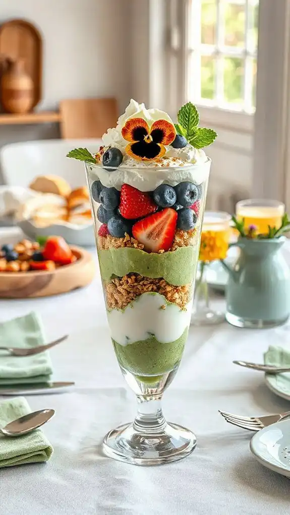 matcha parfait for brunch