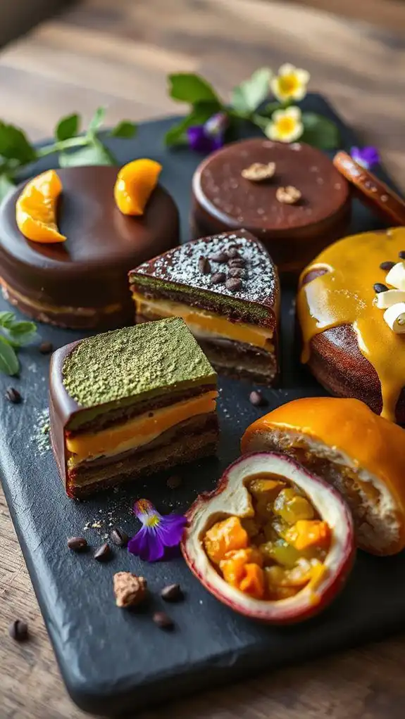 matcha passionfruit chocolate cake