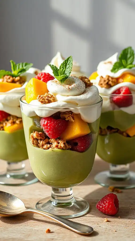 matcha pudding dessert parfaits