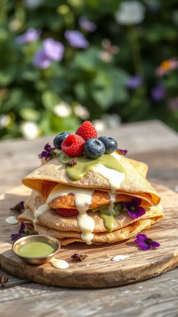 matcha white chocolate crepes