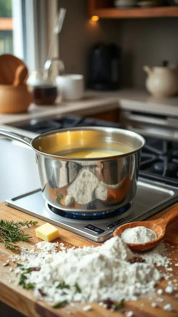 melt butter in saucepan
