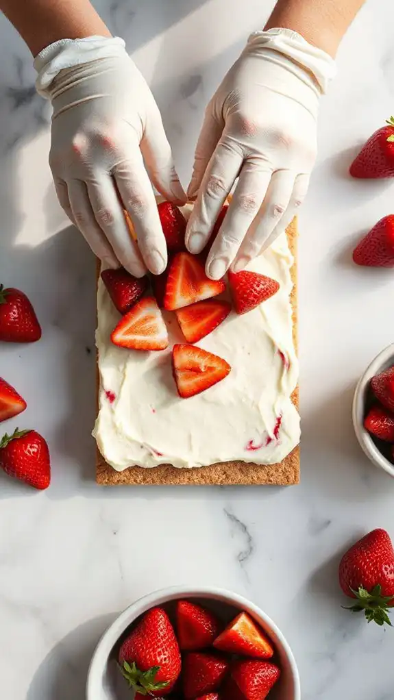 meticulous cheesecake layer assembly