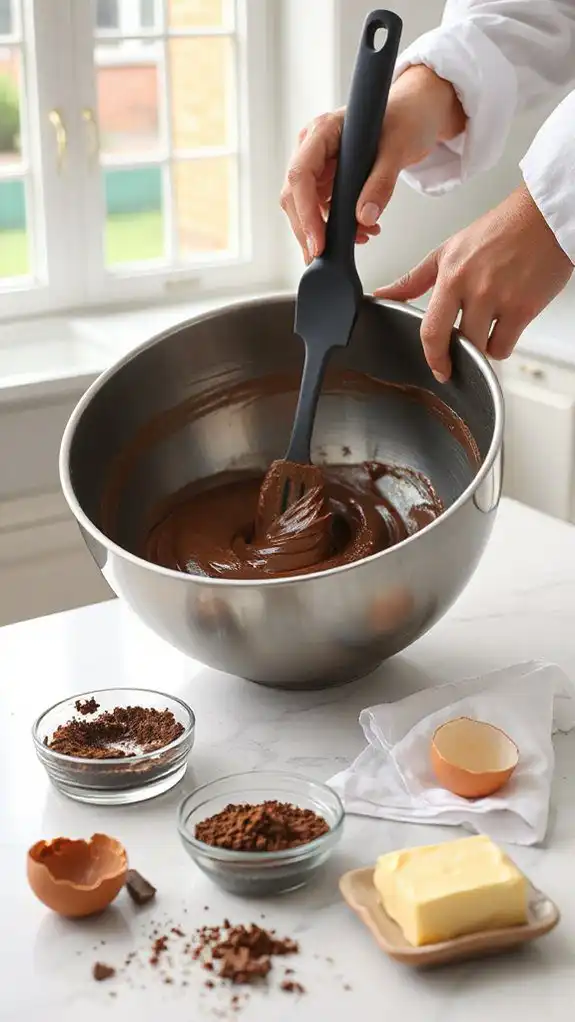 meticulous chocolate batter mixing meticulous chocolate batter mixing