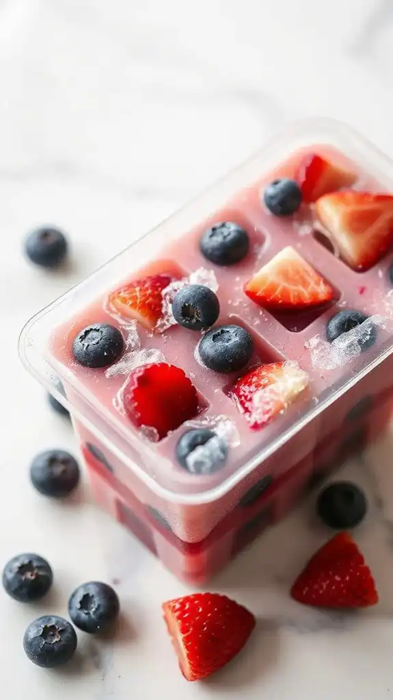 meticulous freezing of berry mixture