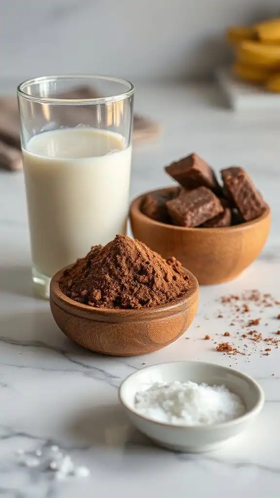 milk cocoa and sugar