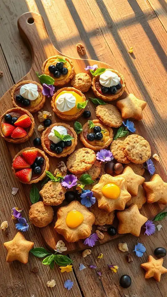 mini tarts and cookies
