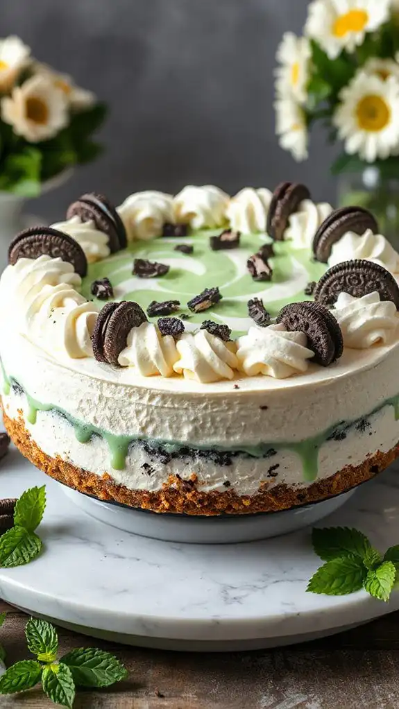mint oreo no bake cheesecake