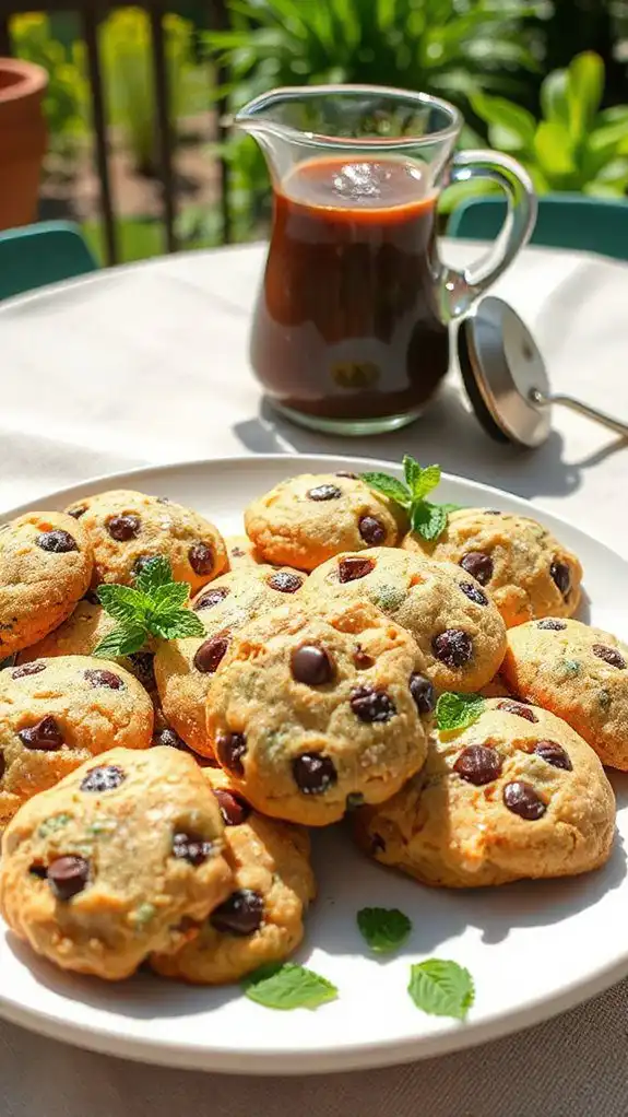 minty chocolate chip cookies