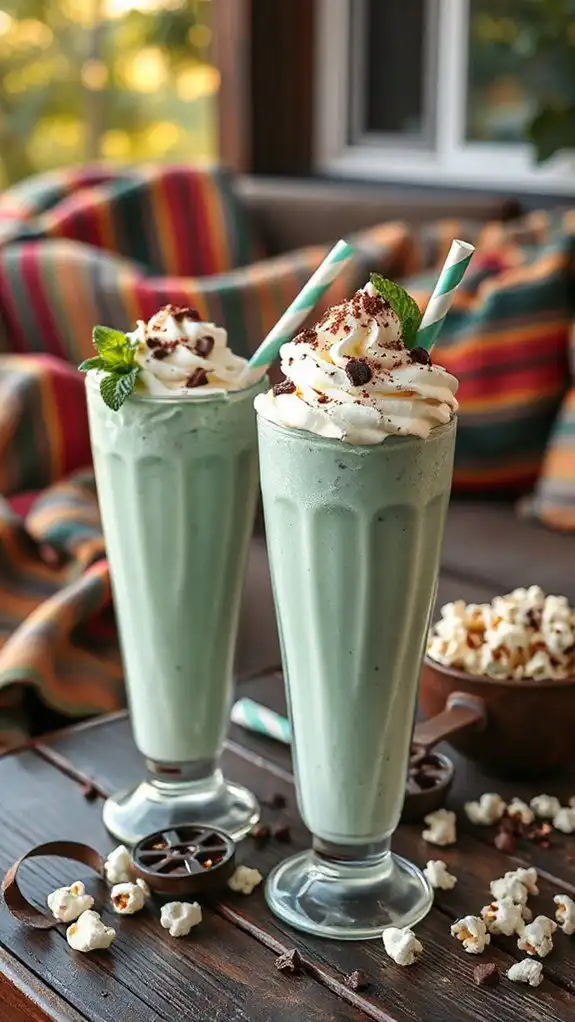 minty chocolate ice cream shake