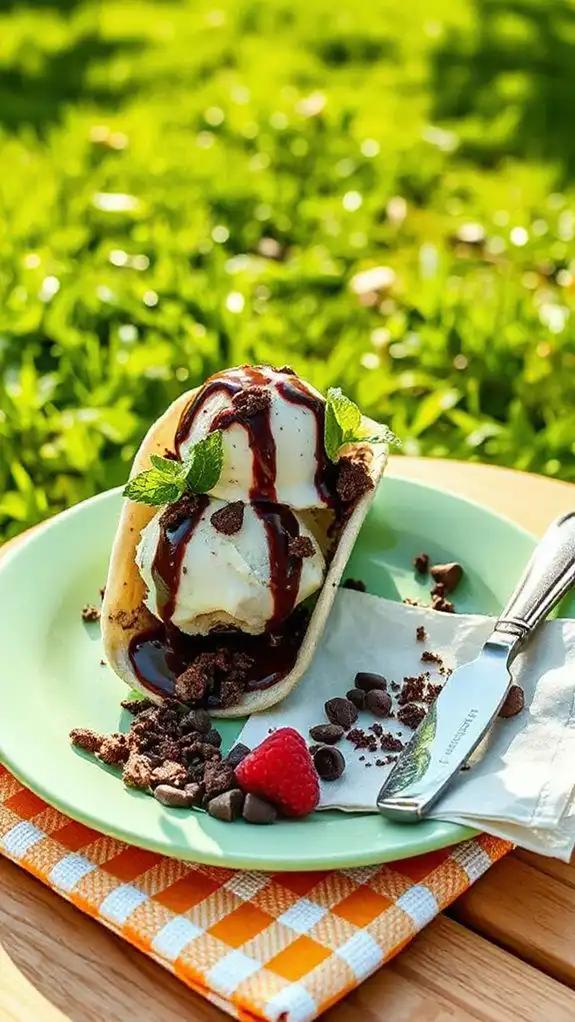 minty ice cream tacos