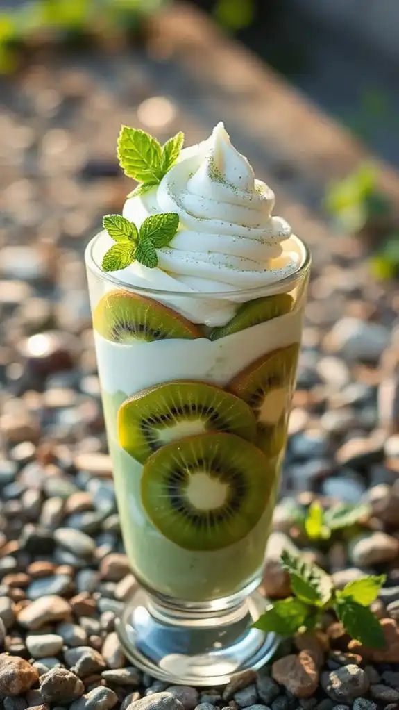 minty matcha kiwi parfait