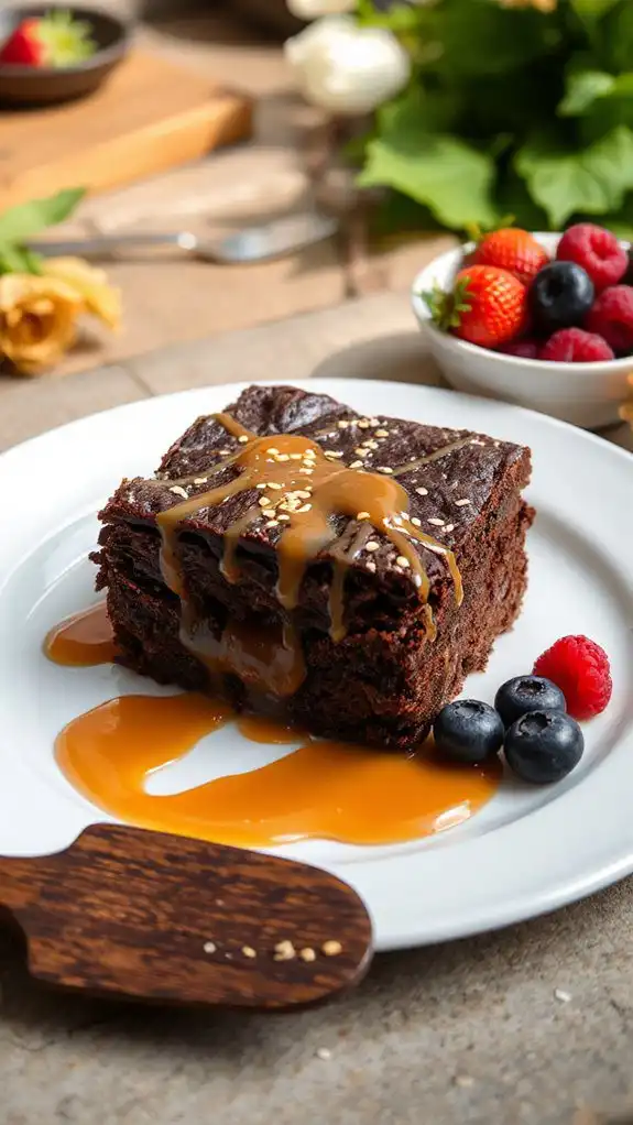 miso caramel infused brownies