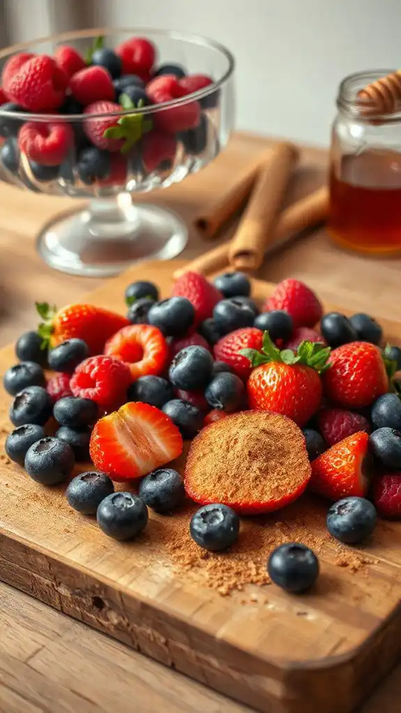 mix berries with cinnamon
